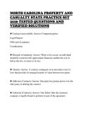 NORTH CAROLINA PROPERTY AND &NewLine;CASUALTY STATE PRACTICE SET &NewLine;2026 TESTED QUESTIONS AND &NewLine;VERIFIED SOLUTIONS