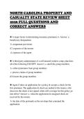 NORTH CAROLINA PROPERTY AND &NewLine;CASUALTY STATE REVIEW SHEET &NewLine;2026 FULL QUESTIONS AND &NewLine;CORRECT ANSWERS