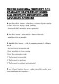 NORTH CAROLINA PROPERTY AND &NewLine;CASUALTY STATE STUDY GUIDE &NewLine;2026 COMPLETE QUESTIONS AND &NewLine;ACCURATE ANSWERS 
