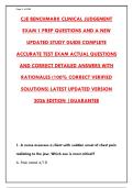  CJE BENCHMARK CLINICAL JUDGMENT EXAM &ndash; 300 REALISTIC PRACTICE QUESTIONS WITH CORRECT ANSWERS & DETAILED RATIONALES