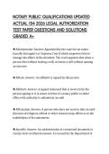 NOTARY PUBLIC QUALIFICATIONS UPDATED &NewLine;ACTUAL 154 2026 LEGAL AUTHORIZATION &NewLine;TEST PAPER QUESTIONS AND SOLUTIONS &NewLine;GRADED A&plus;