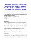 ATI Becoming a Professional Nurse Proctored Exam Actual Exam 2026&sol;2027 &ndash; Complete Exam-Style Questions with Detailed Rationales &vert; 100&percnt; Verified &vert; Pass Guaranteed &ndash; A&plus; Graded