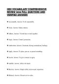 HESI VOCABULARY STUDY GUIDE 2026&NewLine;QUESTIONS WITH ANSWERS GRADED A&plus;