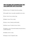 HESI VOCABULARY EXAM SCRIPT 2026&NewLine;COMPLETE QUESTIONS AND CORRECT&NewLine;ANSWERS