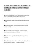 HOSA BOWL FINAL PAPER 2026 FULL Q&A&NewLine;STUDY GUIDE GRADED A&plus;