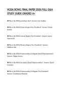 HOSA BOWL CERTIFICATION SCRIPT 2026&NewLine;COMPLETE QUESTIONS AND CORRECT&NewLine;ANSWERS
