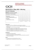  2026 Update OCR AS Level Geography H081-02 Geographical Debates Verified Question Paper with Marking Scheme