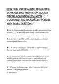 CON 1100V UNDERSTANDING REGULATIONS&NewLine;EXAM 2026 EXAM PREPARATION PACK KEY&NewLine;FEDERAL ACQUISITION REGULATION&NewLine;COMPLIANCE AND PROCUREMENT POLICIES&NewLine;WITH SAMPLE QUESTIONS&NewLine;