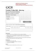 2026 Update OCR AS Level Chemistry B &lpar;Salters&rpar; H033-01 Foundations of Chemistry Verified Question Paper with Marking Scheme