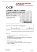 2026 Update OCR AS Level Biology B &lpar;Advancing Biology&rpar; H022-02 Biology in Depth Verified Question Paper with Marking Scheme