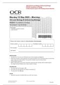 2026 Update OCR AS Level Biology B &lpar;Advancing Biology&rpar; H022-01 Foundations of Biology Verified Question Paper