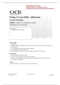 2026 Update OCR A Level Sociology H580-03 Debates in Contemporary Society Verified Question Paper with Marking Scheme