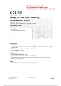  2026 Update OCR A Level Religious Studies H573-05 Developments in Jewish Thought Verified Question Paper