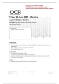2026 Update OCR A Level Religious Studies H573-06 Developments in Buddhist Thought Verified Question Paper