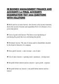 IB BUSINESS MANAGEMENT FINANCE AND&NewLine;ACCOUNTS 3&period;4 FINAL ACCOUNTS EXAM&NewLine;SCRIPT 2026 COMPLETE QUESTIONS AND&NewLine;CORRECT ANSWERS