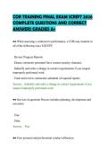 COR TRAINING FINAL EXAM SCRIPT 2026&NewLine;COMPLETE QUESTIONS AND CORRECT&NewLine;ANSWERS GRADED A&plus;
