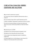 CORE ACTUAL EXAM 2026 VERIFIED&NewLine;QUESTIONS AND SOLUTIONS&NewLine;