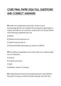 CORE FINAL PAPER 2026 FULL QUESTIONS&NewLine;AND CORRECT ANSWERS&NewLine;