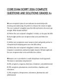 CORE EXAM SCRIPT 2026 COMPLETE&NewLine;QUESTIONS AND SOLUTIONS GRADED A&plus;