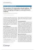Ten questions ICU specialists with solved answers