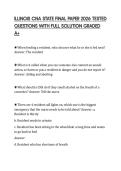 ILLINOIS CNA STATE EXAM SCRIPT 2026 TEST&NewLine;PAPER QUESTIONS AND SOLUTIONS GRADED&NewLine;A&plus;