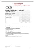 2026 Update OCR A Level Media Studies H409-01 Media Messages Verified Question Paper with Marking Scheme