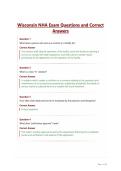 Wisconsin NHA Exam Questions and Correct Answers&NewLine;