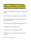 COURT INTERPRETER WRITTEN FINAL&NewLine;PAPER 2026 PRACTICE SOLUTION FULL&NewLine;QUESTIONS WITH ANSWERS GRADED A&plus;