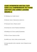 COURT INTERPRETER WRITTEN STUDY&NewLine;GUIDE 2026 COMPREHENSIVE TEST PAPER&NewLine;QUESTIONS AND CORRECT ANSWERS&NewLine;GRADED A&plus;