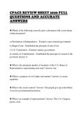 CPACE REVIEW SHEET 2026 FULL&NewLine;QUESTIONS AND ACCURATE&NewLine;ANSWERS