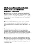 CPCM CERTIFICATION 2026 TEST&NewLine;BANK TESTED QUESTIONS&NewLine;CORRECT ANSWERS