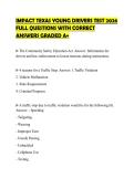 IMPACT TEXAS YOUNG DRIVERS ACTUAL&NewLine;SCRIPT 2026 HUNDRED PERCENT&NewLine;CORRECT GRADED A&plus;