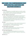 NUR 1025C - FSCJ COMPREHENSIVE STUDY&NewLine;GUIDE 2026 FULL QUESTIONS AND&NewLine;SOLUTIONS GRADED A&plus;