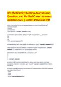 BPI Multifamily Building Analyst Exam &NewLine;Questions and Verified Correct Answers  &NewLine;updated 2026  &vert; Instant Download Pdf 
