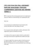 CPCU 500 EXAM 2026 FINAL ASSESSMENT&NewLine;PAPER RISK MANAGEMENT STRATEGIES&NewLine;COMPREHENSIVE QUESTIONS AND ANSWERS&NewLine;VERIFIED A&plus;