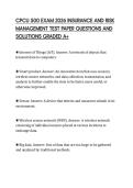 CPCU 500 EXAM 2026 INSURANCE AND RISK&NewLine;MANAGEMENT TEST PAPER QUESTIONS AND&NewLine;SOLUTIONS GRADED A&plus;