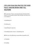CPCU 500 EXAM 2026 PRACTICE TEST PAPER&NewLine;POLICY ANALYSIS REVIEW SHEET FULL&NewLine;SOLUTIONS