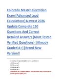 Colorado Master Electrician &NewLine;Exam &lpar;Advanced Load &NewLine;Calculations&rpar; Newest 2026 &NewLine;Update Complete 150 &NewLine;Questions And Correct &NewLine;Detailed Answers &lpar;Most Tested &NewLine;Verified Questions&rpar; &vert;Already &NewLine;Graded A&plus;&vert;&vert;Brand New &NewLine;Version&excl;&excl; 