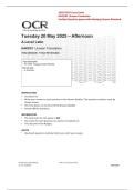  2026 Update OCR A Level Latin H443-01 Unseen Translation Verified Question Paper with Marking Scheme
