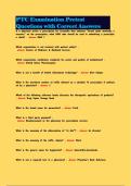 PTC Examination Pretest Questions with Correct Answers
