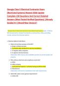 Georgia Class II Electrical Contractor Exam &NewLine;&lpar;Restricted Systems&rpar; Newest 2026 Update &NewLine;Complete 150 Questions And Correct Detailed &NewLine;Answers &lpar;Most Tested Verified Questions&rpar; &vert;Already &NewLine;Graded A&plus;&vert;&vert;Brand New Version&excl;&excl; 