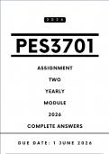 PES3701 Assignment 2 Answers - Yearly Module 2026 &vert; Due Date 1 June 2026 