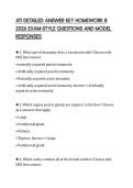 ATI DETAILED ANSWER KEY HOMEWORK 8&NewLine;2026 EXAM-STYLE QUESTIONS AND MODEL&NewLine;RESPONSES