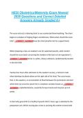 HESI Obstetrics&sol;Maternity Exam Newest &NewLine;2026 Questions and Correct Detailed &NewLine;Answers Already Graded A&plus; 