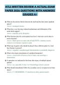ATLS WRITTEN REVIEW A ACTUAL EXAM&NewLine;PAPER 2026 QUESTIONS WITH ANSWERS&NewLine;GRADED A&plus;&NewLine;