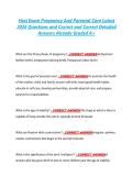 Hesi Exam Pregnancy And Parental Care Latest &NewLine;2026 Questions and Correct and Correct Detailed &NewLine;Answers Already Graded A&plus; 