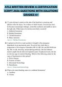 ATLS WRITTEN REVIEW A CERTIFICATION&NewLine;SCRIPT 2026 QUESTIONS WITH SOLUTIONS&NewLine;GRADED A&plus;