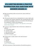ATLS WRITTEN REVIEW A PRACTICE&NewLine;EXAMINATION 2026 QUESTIONS WITH&NewLine;ANSWERS GRADED A&plus;