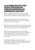 AU 60 MISSED PRACTICE TEST&NewLine;ACTUAL TEST BANK 2026&NewLine;COMPLETE QUESTIONS AND&NewLine;ANSWERS FULL SOLUTION&NewLine;