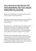 CPCU 540 EXAM 291 2026 PRACTICE TEST&NewLine;PAPER UNDERWRITING AND POLICY ANALYSIS&NewLine;REVIEW SHEET FULL SOLUTIONS&NewLine;